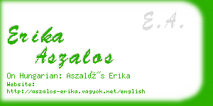 erika aszalos business card